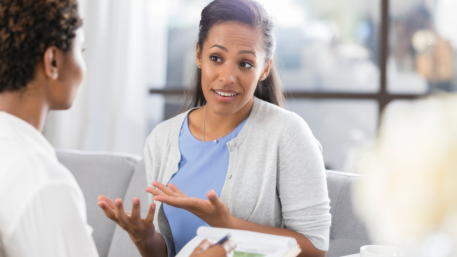 Woman talking to her doctor